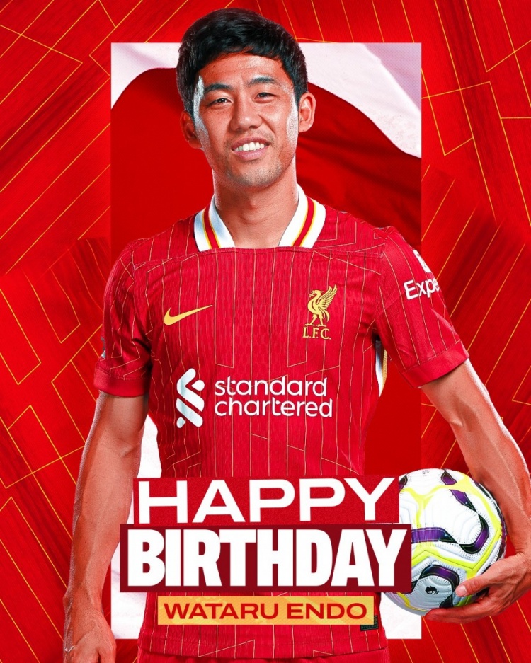  利物浦祝遠(yuǎn)藤航32歲生日快樂，球員加盟紅軍至今出戰(zhàn)62場比賽