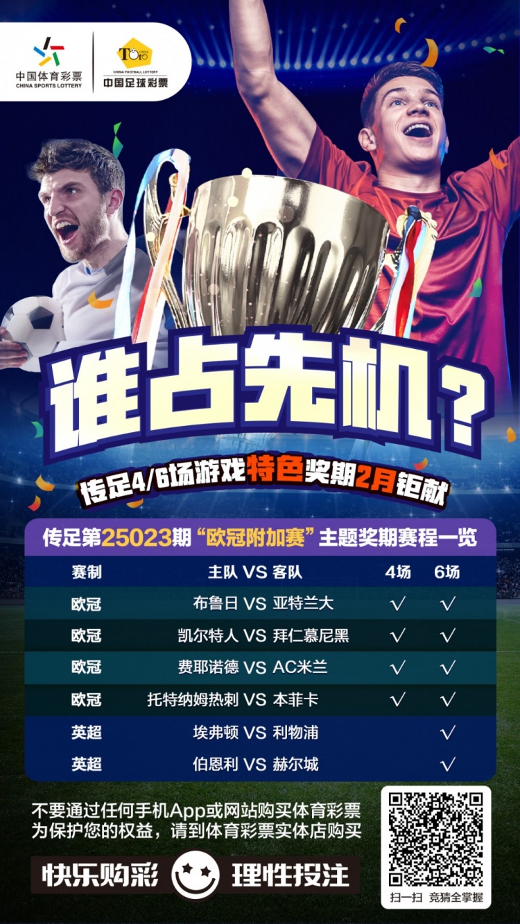  誰占先機(jī)？！傳足特色獎期第25023期聚焦歐冠附加賽