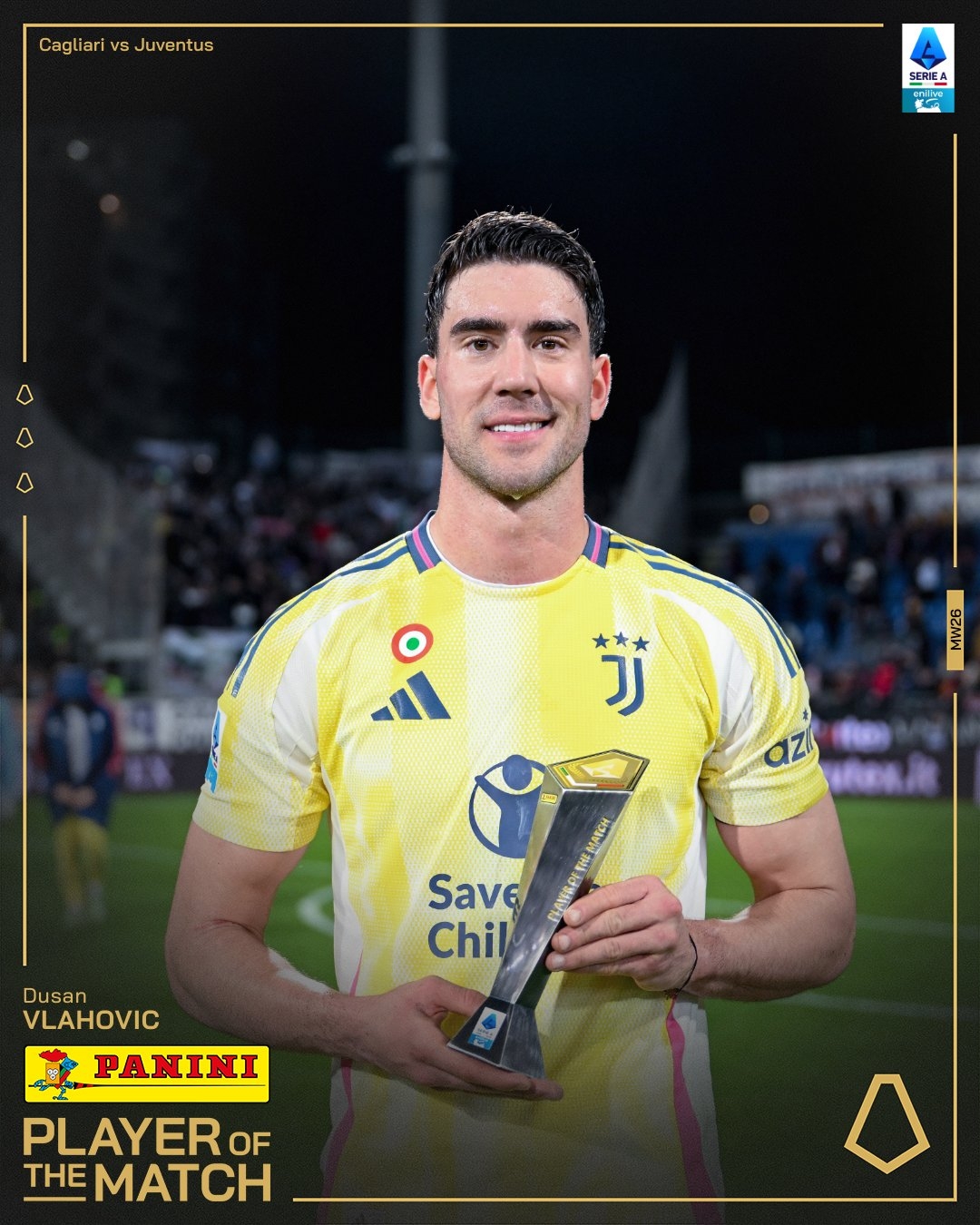  打進(jìn)致勝進(jìn)球！弗拉霍維奇當(dāng)選尤文1-0卡利亞里全場(chǎng)最佳球員