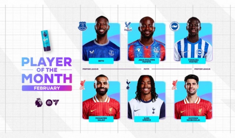  英超2月最佳候選：貝托、馬特塔、明特、薩拉赫、斯賓塞、索博