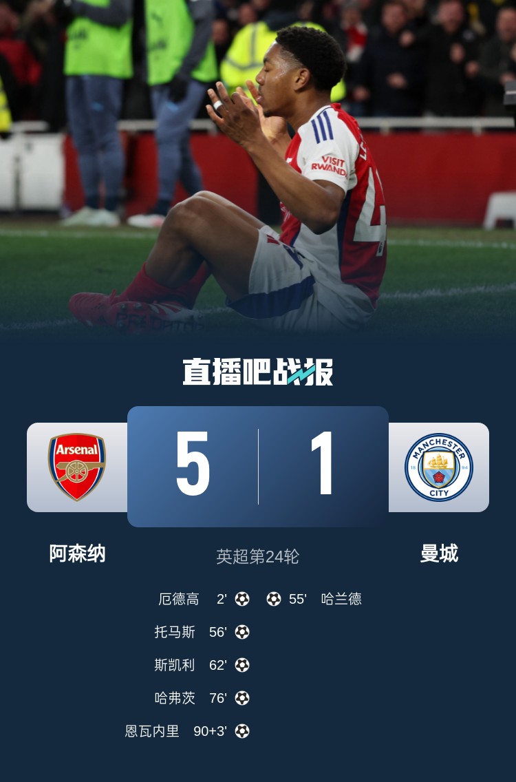  硬氣槍手無(wú)畏強(qiáng)敵！阿森納本賽季5-1碾壓曼城，3-0完勝皇馬