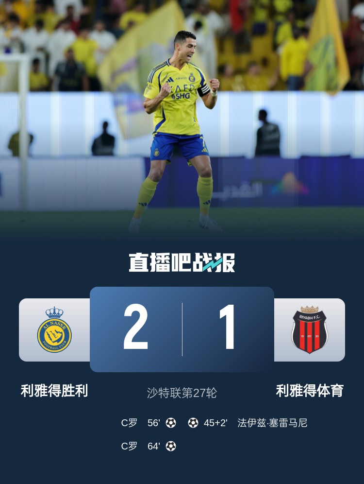 利雅得勝利達成沙特職業(yè)聯(lián)賽900球里程碑，僅少于新月